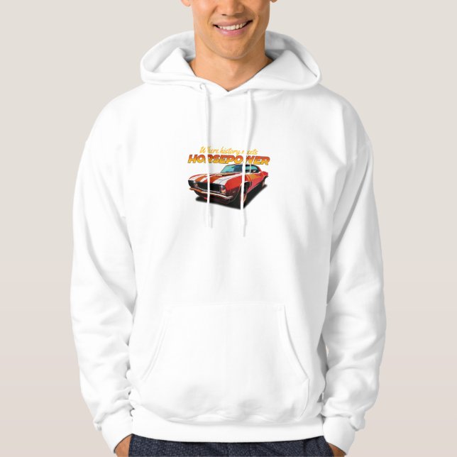 History Meets Horsepower – Retro Muscle Car Hoodie (Framsida)