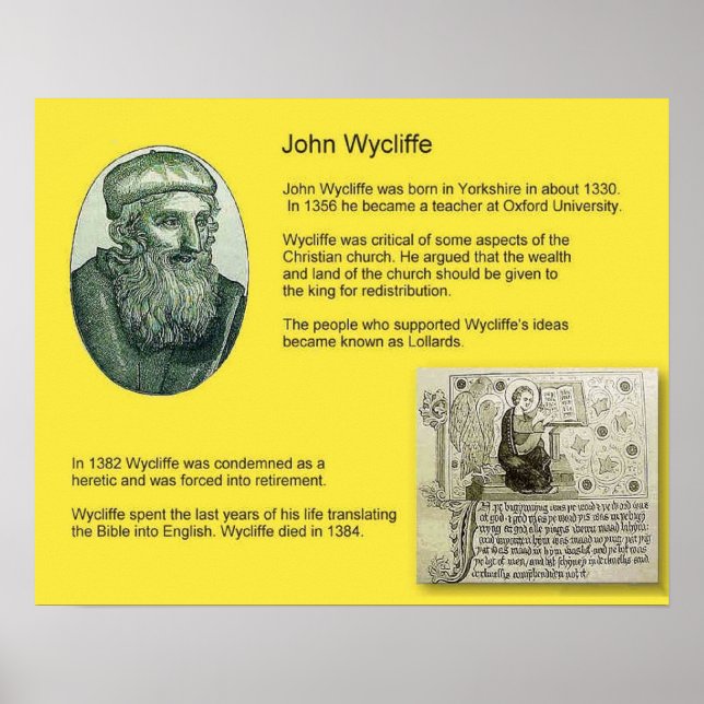 History, Reformation, John Wycliffe Poster (Framsidan)
