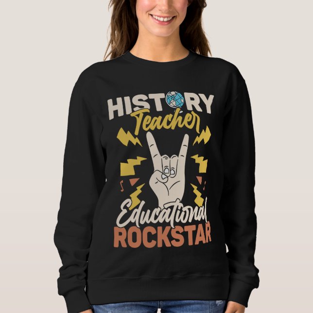 History Teacher Educational Rockstar Education Pro T Shirt (Framsida)
