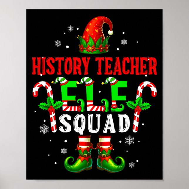 History Teacher Elf Squad Xmas Elf Hat Scute Ss Cu Poster (Framsidan)