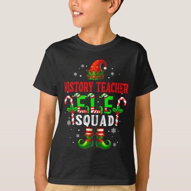 History Teacher Elf Squad Xmas Elf Hat Scute Ss Cu T Shirt (Framsida)