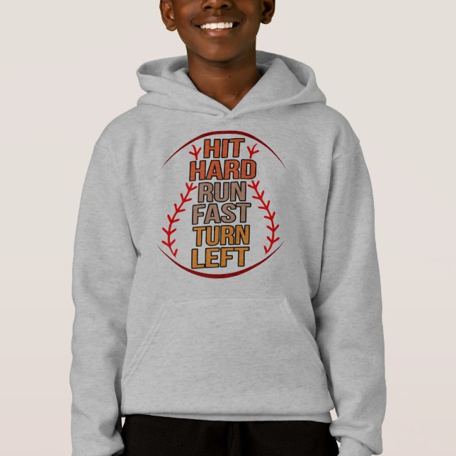 Hit Hard Run Fast Baseball Player Sports Lover Coa T Shirt (Framsida)