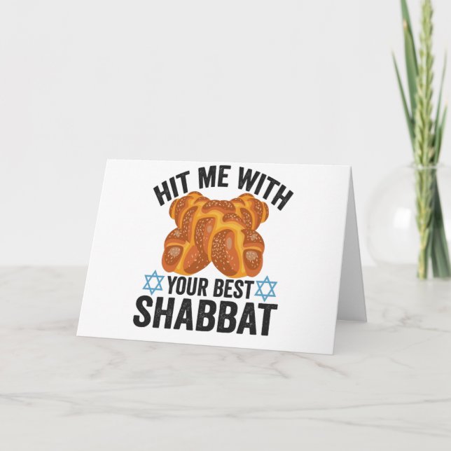 Hit me With Your Best Shabbat Funyn Hanukkah Food Kort (Framsida)