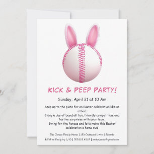 Hit & Peep-fest – Påskbasebollinbjudan Inbjudningar