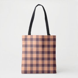Hit Pink and Livid Brown Plaid Tygkasse