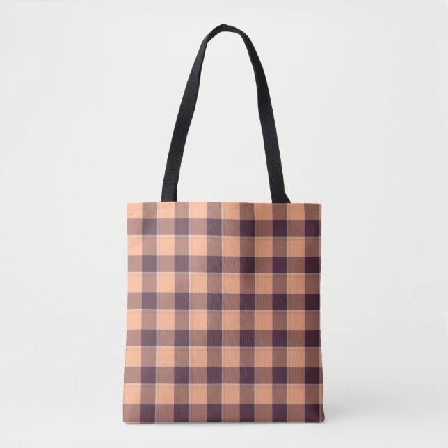 Hit Pink and Livid Brown Plaid Tygkasse (Framsida)
