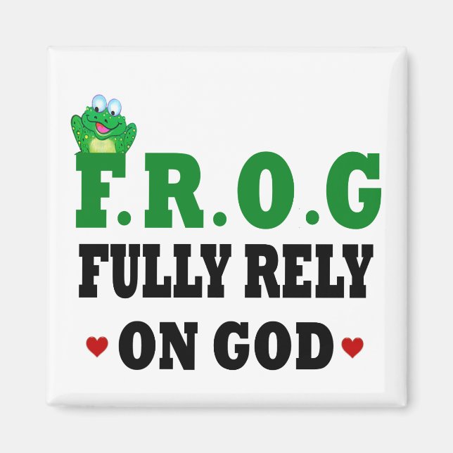 Hita helt på Gud Frog Magnet (Framsidan)