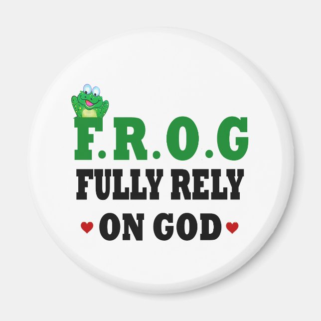 Hita helt på Gud Frog Magnet (Framsidan)