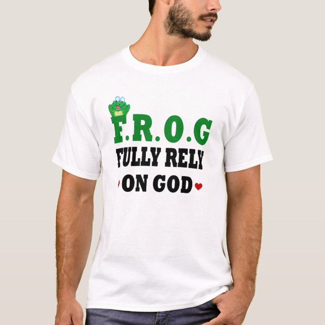 Hita helt på Gud Frog Tee (Framsida)
