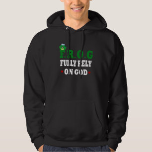 Hita helt på Gud Frog Tröja Med Luva