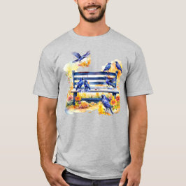 Hitchcock Day-Kråkor på Bench T Shirt
