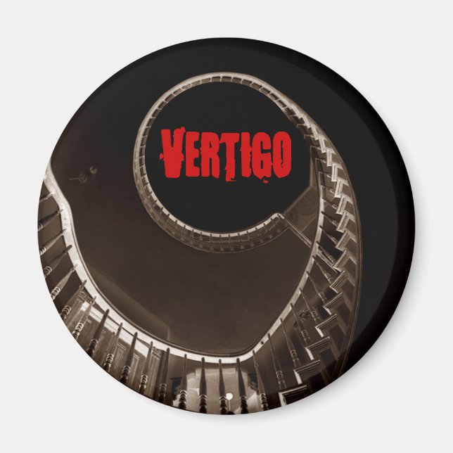 Hitchcock-esque Vertigo Mörk Circular Stairwell Magnet (Framsidan)
