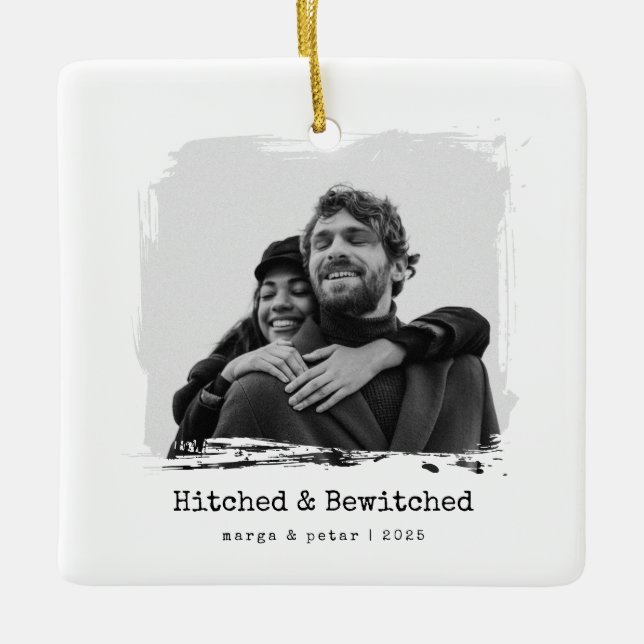 Hitched & Bewitched - Bröllop Photo Ornament (Framsida)