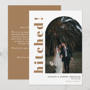 Hitched Earth Tone Arch Photo Bröllop Elopement Meddelande