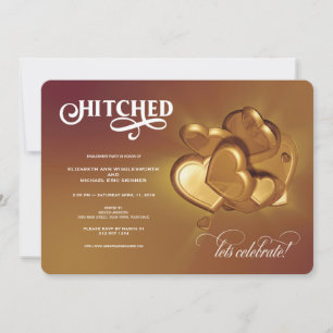 Hitched Guld Party-inbjudan Meddelande