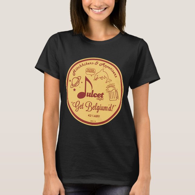 Hitchhikers & Förrätter Dulcet Lager Round Blue T Shirt (Framsida)