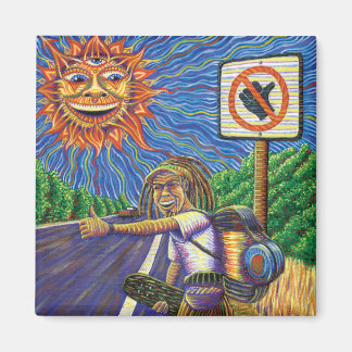 Hitchiking Hobo Magnet