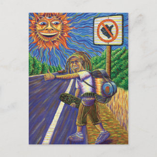 Hitchiking Hobo Vykort