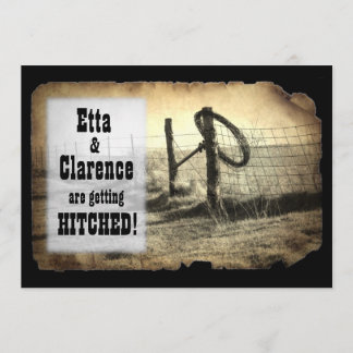 Hitching Post Wedding-inbjudan Inbjudningar