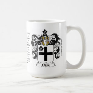 Hite, ursprung, det menande och vapenskölden kaffemugg