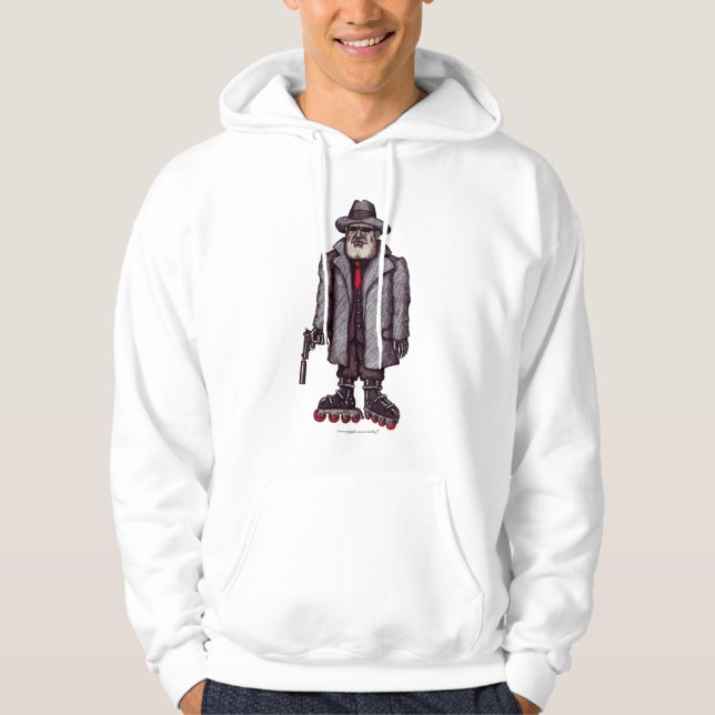 Hitman på rollerbladesgrafikhoodien sweatshirt (Framsida)