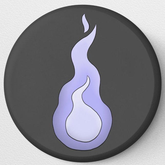 Hitodama Flame- Japansk sprit Magnet (Onibi Spirit Flame: Japanese Yokai Round Magnet- Detail View)