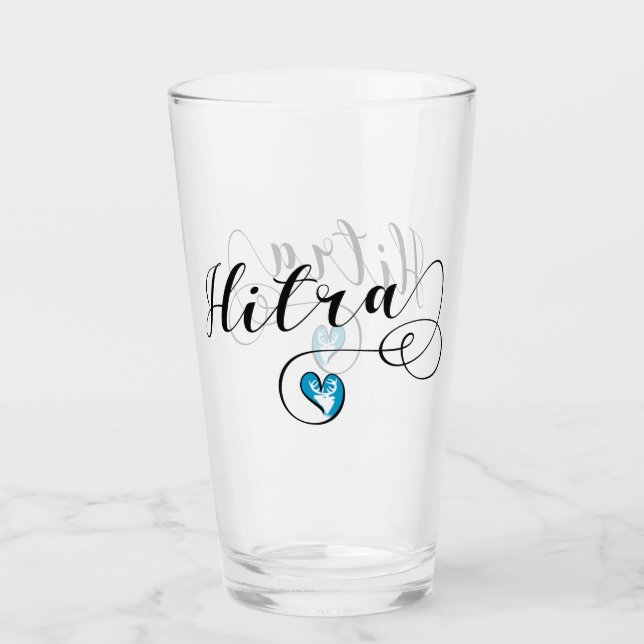 Hitra Flagga Heart, Norge Glaskopp (Framsida)