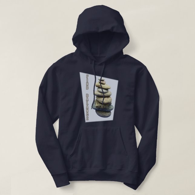 Hitta Balans Sten Zen Fotokollage Hoodie (Design framsida)