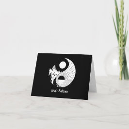 Hitta balans Zen Yin Yang Black White Kort