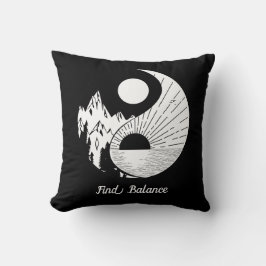 Hitta balans Zen Yin Yang Black White Kudde