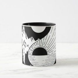 Hitta balans Zen Yin Yang Black White Mugg