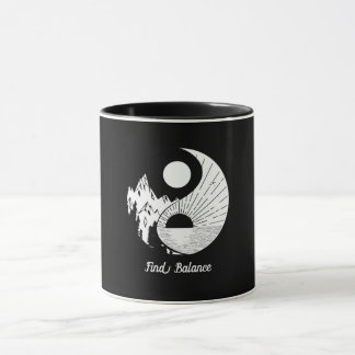 Hitta balans Zen Yin Yang Black White Mugg
