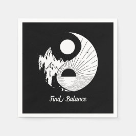 Hitta balans Zen Yin Yang Black White Pappersservett