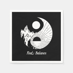 Hitta balans Zen Yin Yang Black White Pappersservett