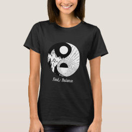 Hitta balans Zen Yin Yang Black White T Shirt