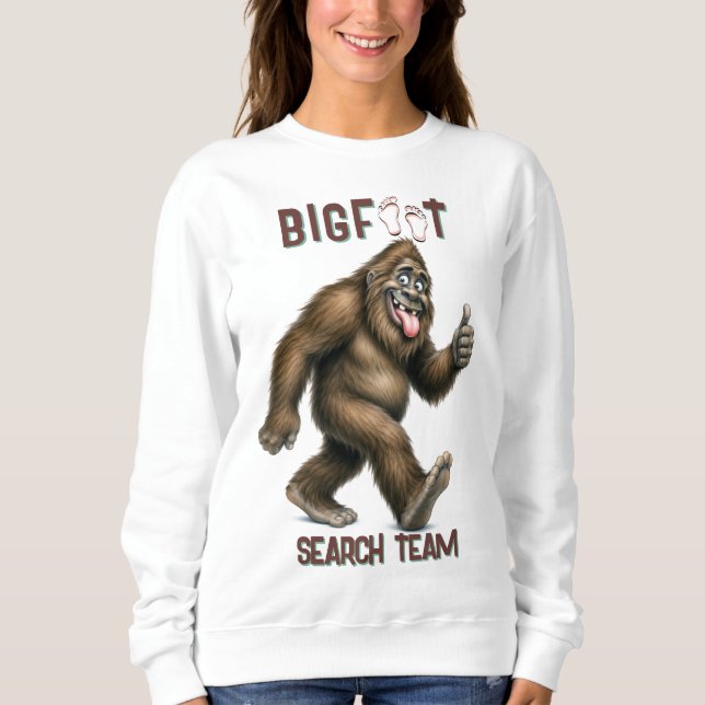 Hitta Bigfoot Sasquatch Vandring T Shirt (Framsida)