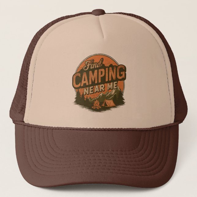 Hitta camping nära mig - utomhus Äventyr Hat Keps (Framsida)