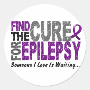 Hitta Cure 1 EPILEPSY T-Shirts & Gifts Runt Klistermärke