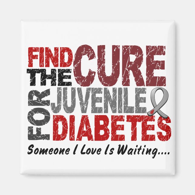 Hitta Cure 1 JUVENILE DIABETES T-Shirts & Gifts Magnet (Framsidan)