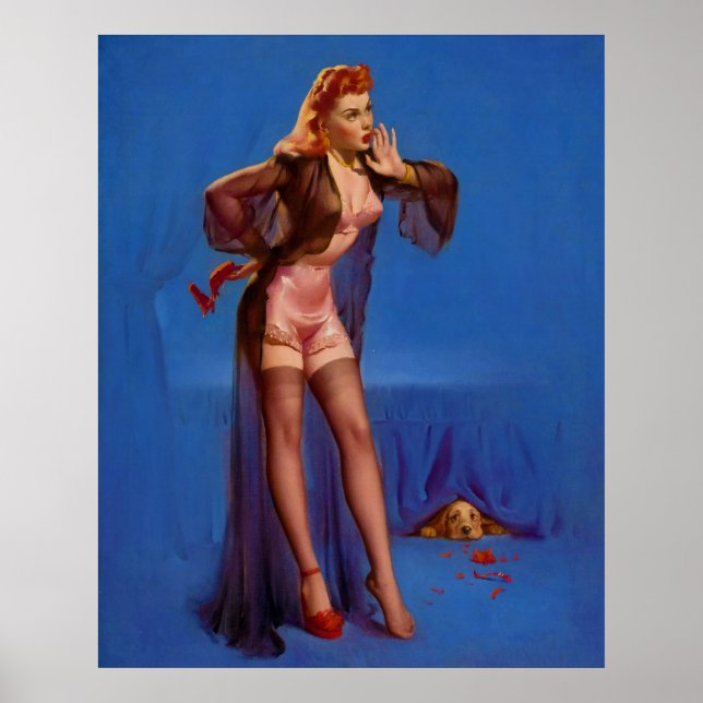 Hitta Cute Puppy Pin Up Poster (Framsidan)