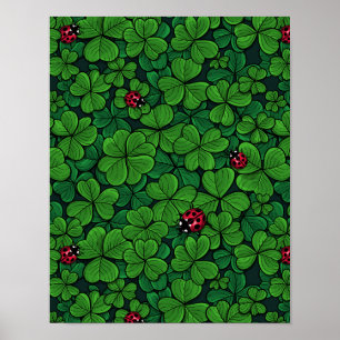 Hitta den tursamma klöver poster