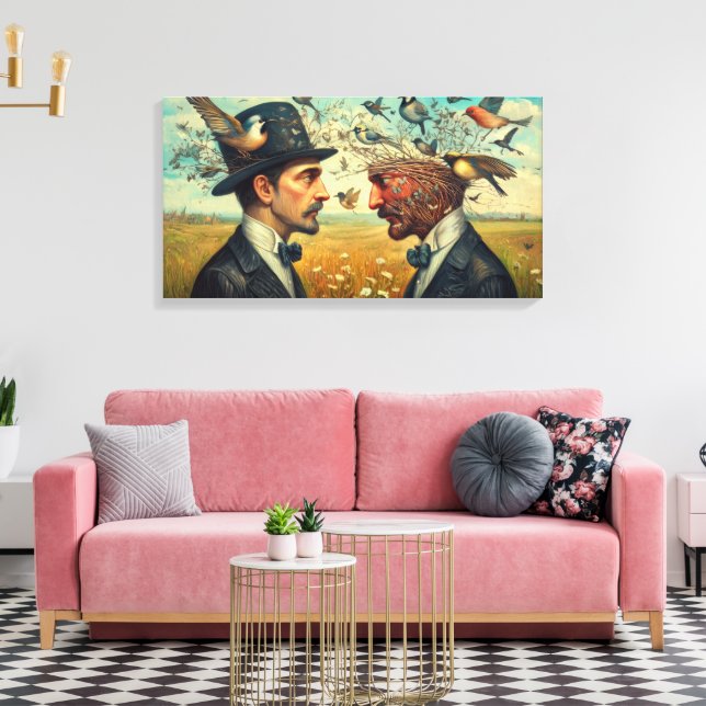 Hitta det nya boet canvastryck (Insitu (Vardagsrum))