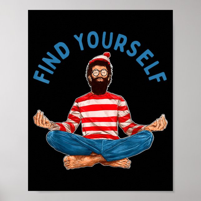 Hitta dig själv rolig meditation poster (Framsidan)