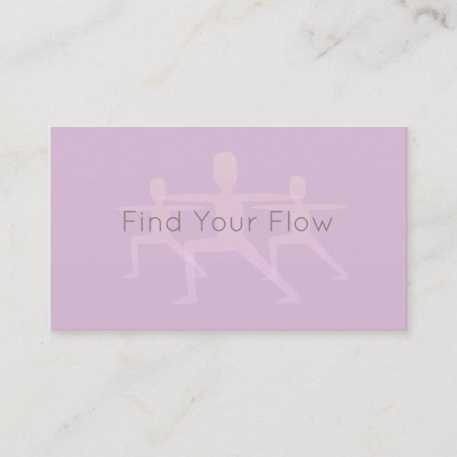 Hitta din Flow Warrior Pose Yoga Visitkort (Framsida)