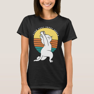Hitta din inre frid Retro Yoga Katt Present T Shirt