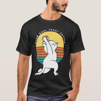 Hitta din inre katt Retro Yoga Katt Present T Shirt