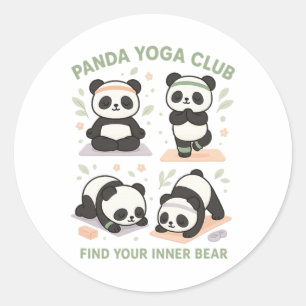 Hitta din inre panda Panda Yoga Club Tröja Runt Klistermärke