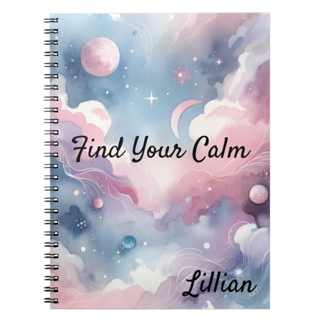 Hitta din Lugn Celestial Journal Anteckningsbok (Framsidan)