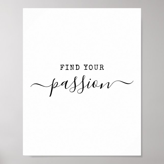 Hitta din passionerade minimalistiska offertmotiva poster (Framsidan)