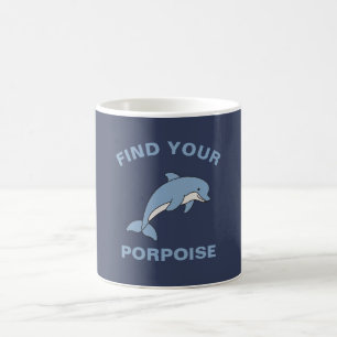 Hitta din Porpoise, ynka havsfisk, fiskpun Kaffemugg